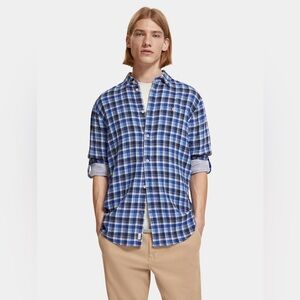 NWT Scotch & Soda Double-faced check shirt